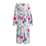 Hibiscus Orchids Hawaii Pattern Print Hooded Bathrobe