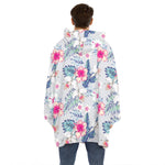 Hibiscus Orchids Hawaii Pattern Print Hoodie Blanket