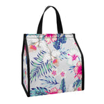 Hibiscus Orchids Hawaii Pattern Print Insulated Lunch Tote