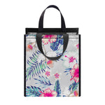 Hibiscus Orchids Hawaii Pattern Print Insulated Lunch Tote