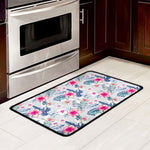 Hibiscus Orchids Hawaii Pattern Print Kitchen Mat