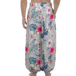 Hibiscus Orchids Hawaii Pattern Print Lantern Pants
