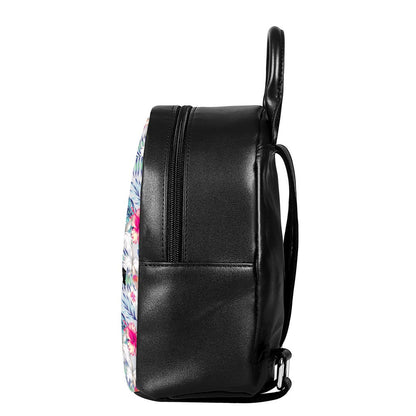 Hibiscus Orchids Hawaii Pattern Print Leather Backpack