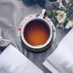 Hibiscus Orchids Hawaii Pattern Print Leather Coaster Set