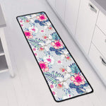 Hibiscus Orchids Hawaii Pattern Print Long Kitchen Mat