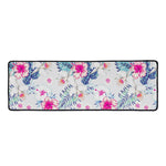 Hibiscus Orchids Hawaii Pattern Print Long Kitchen Mat