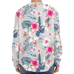 Hibiscus Orchids Hawaii Pattern Print Long Sleeve Baseball Jersey