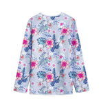 Hibiscus Orchids Hawaii Pattern Print Long Sleeve Short Coat