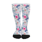 Hibiscus Orchids Hawaii Pattern Print Long Socks
