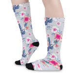Hibiscus Orchids Hawaii Pattern Print Long Socks