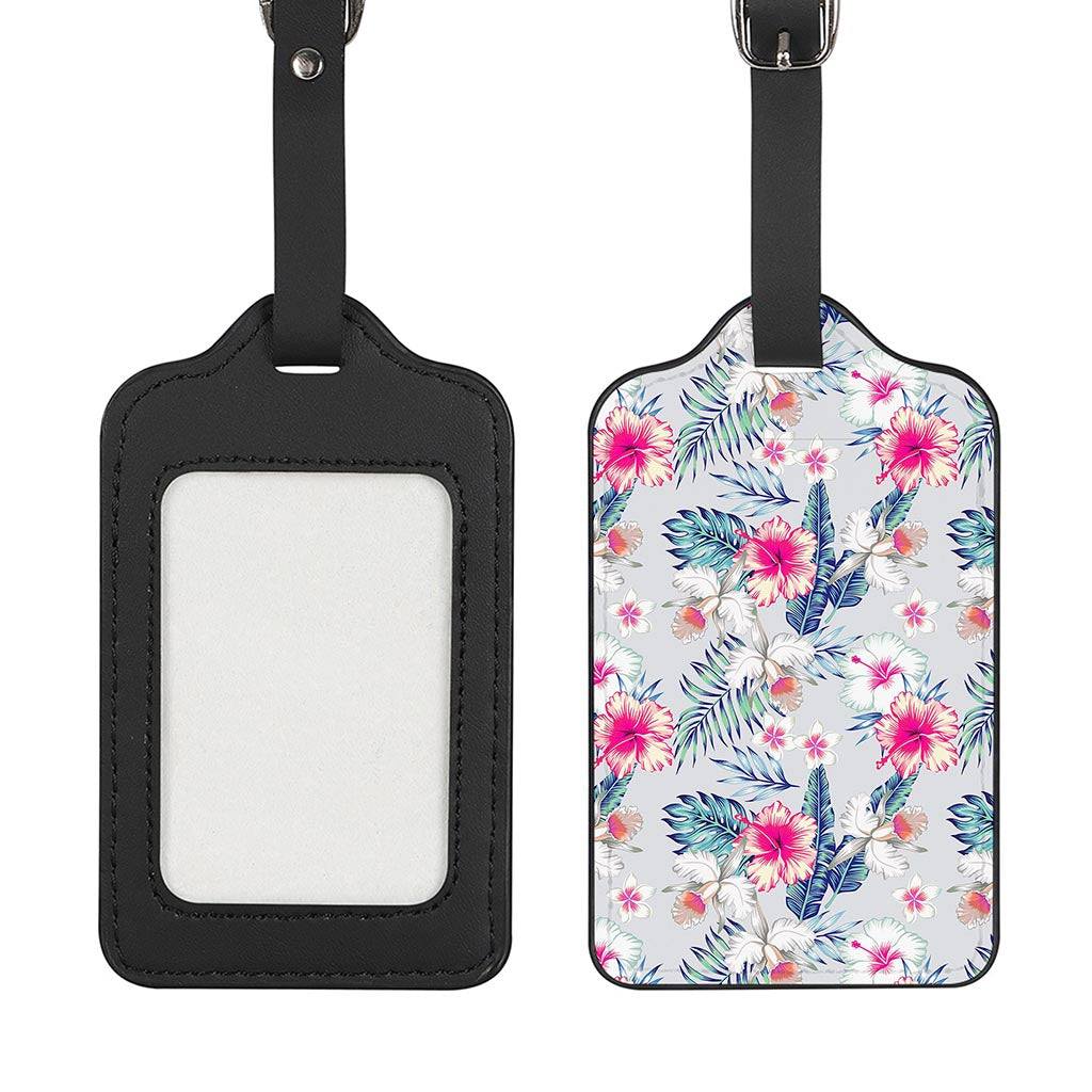 Hibiscus Orchids Hawaii Pattern Print Luggage Tag