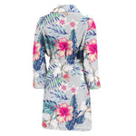 Hibiscus Orchids Hawaii Pattern Print Men's Bathrobe