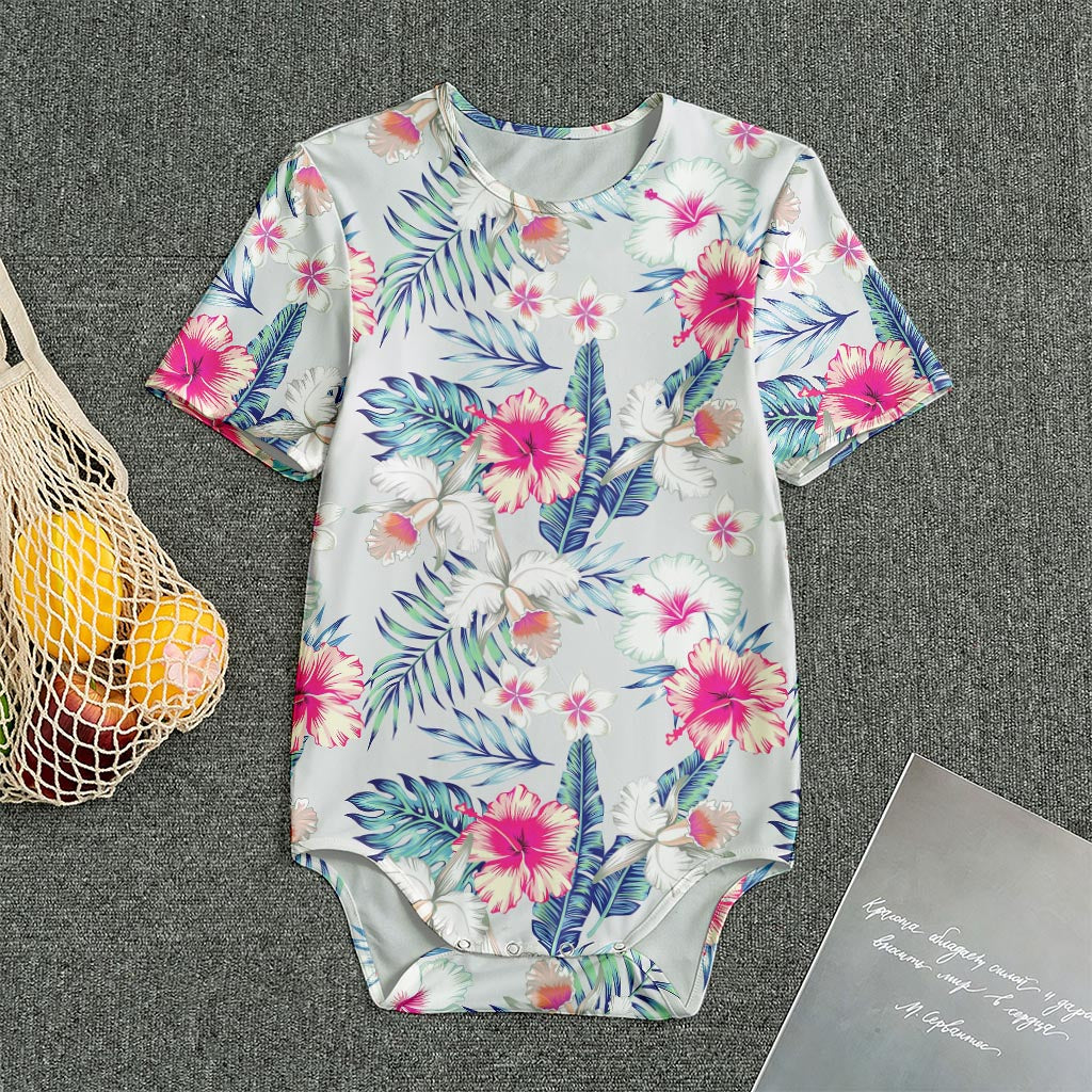 Hibiscus Orchids Hawaii Pattern Print Men's Bodysuit