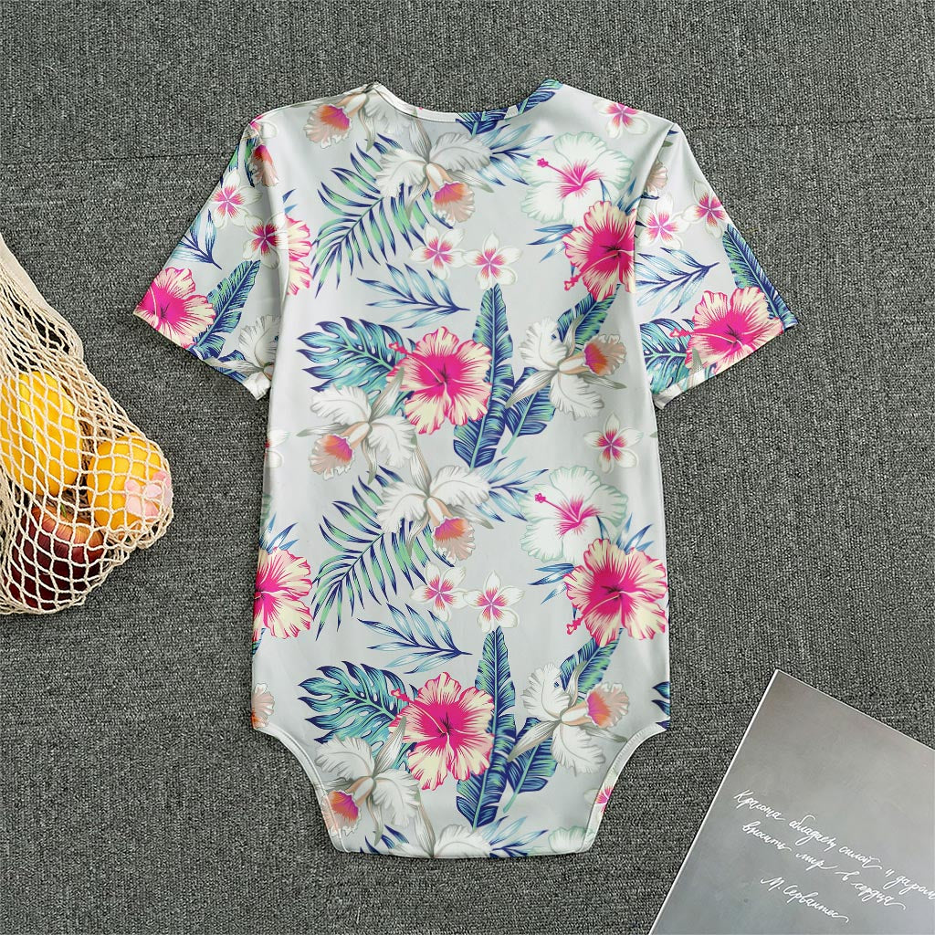 Hibiscus Orchids Hawaii Pattern Print Men's Bodysuit