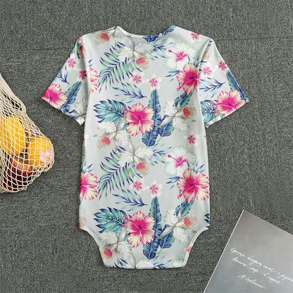 Hibiscus Orchids Hawaii Pattern Print Men's Bodysuit