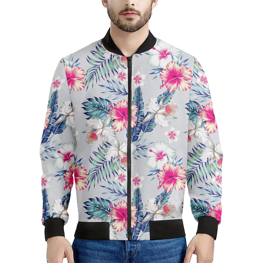 Hibiscus Orchids Hawaii Pattern Print Men's Bomber Jacket