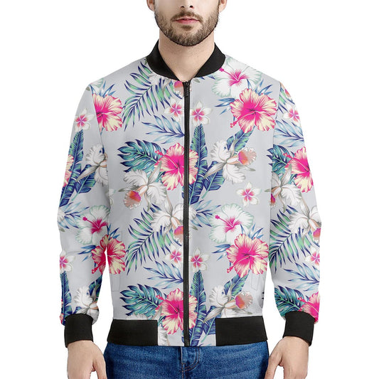 Hibiscus Orchids Hawaii Pattern Print Men's Bomber Jacket