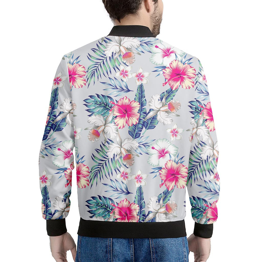 Hibiscus Orchids Hawaii Pattern Print Men's Bomber Jacket