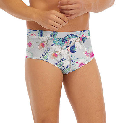 Hibiscus Orchids Hawaii Pattern Print Men's Briefs