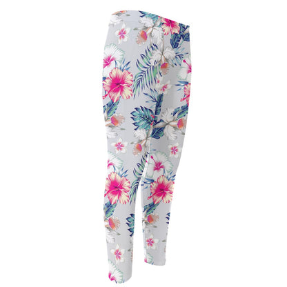 Hibiscus Orchids Hawaii Pattern Print Men's Compression Pants
