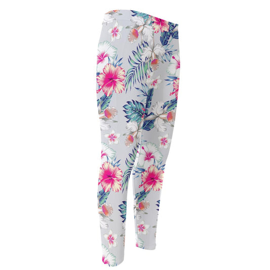 Hibiscus Orchids Hawaii Pattern Print Men's Compression Pants
