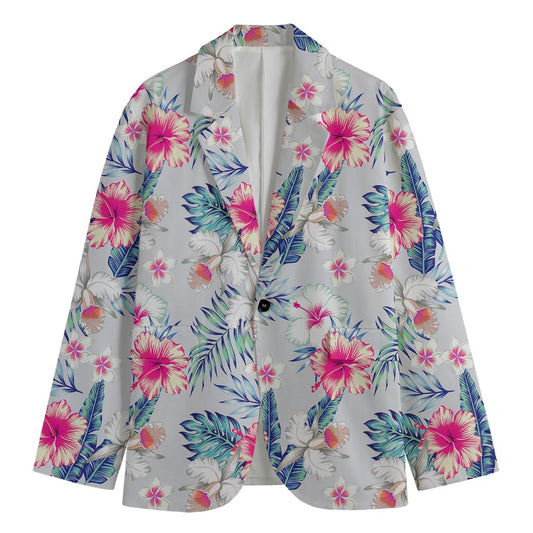 Hibiscus Orchids Hawaii Pattern Print Men's Cotton Blazer