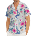 Hibiscus Orchids Hawaii Pattern Print Men's Deep V-Neck Shirt