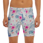 Hibiscus Orchids Hawaii Pattern Print Men's Long Boxer Briefs