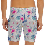 Hibiscus Orchids Hawaii Pattern Print Men's Long Boxer Briefs