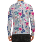 Hibiscus Orchids Hawaii Pattern Print Men's Long Sleeve Rash Guard