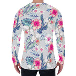 Hibiscus Orchids Hawaii Pattern Print Men's Long Sleeve T-Shirt