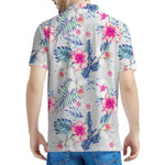Hibiscus Orchids Hawaii Pattern Print Men's Polo Shirt