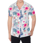 Hibiscus Orchids Hawaii Pattern Print Men's Shirt