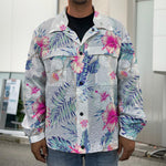 Hibiscus Orchids Hawaii Pattern Print Men's Shirt Jacket
