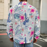 Hibiscus Orchids Hawaii Pattern Print Men's Shirt Jacket