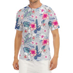 Hibiscus Orchids Hawaii Pattern Print Men's Short Sleeve Rash Guard