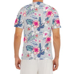 Hibiscus Orchids Hawaii Pattern Print Men's Short Sleeve Rash Guard