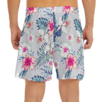 Hibiscus Orchids Hawaii Pattern Print Men's Split Running Shorts