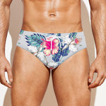 Hibiscus Orchids Hawaii Pattern Print Men's Swim Briefs