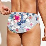 Hibiscus Orchids Hawaii Pattern Print Men's Swim Briefs