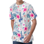 Hibiscus Orchids Hawaii Pattern Print Men's Velvet T-Shirt