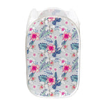 Hibiscus Orchids Hawaii Pattern Print Mesh Laundry Hamper