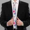 Hibiscus Orchids Hawaii Pattern Print Necktie