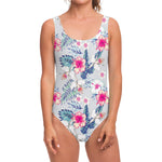 Hibiscus Orchids Hawaii Pattern Print One Piece Swimsuit