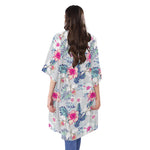 Hibiscus Orchids Hawaii Pattern Print Open Front Beach Cover Up