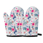 Hibiscus Orchids Hawaii Pattern Print Oven Mitts
