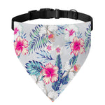 Hibiscus Orchids Hawaii Pattern Print Over The Collar Dog Bandana