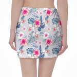 Hibiscus Orchids Hawaii Pattern Print Pencil Mini Skirt
