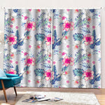 Hibiscus Orchids Hawaii Pattern Print Pencil Pleat Curtains