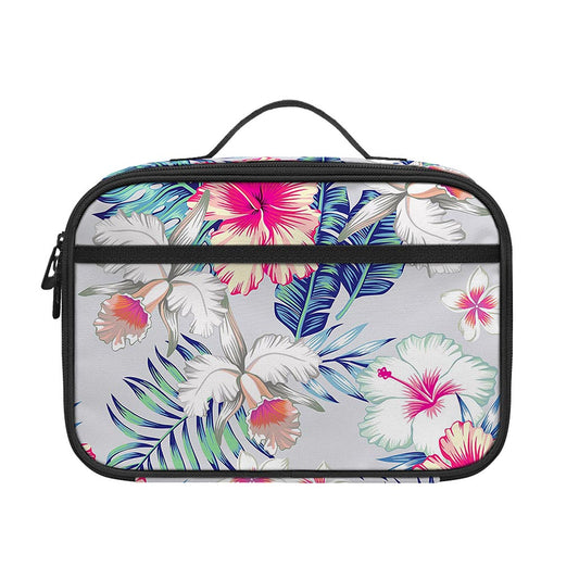 Hibiscus Orchids Hawaii Pattern Print Portable Lunch Bag